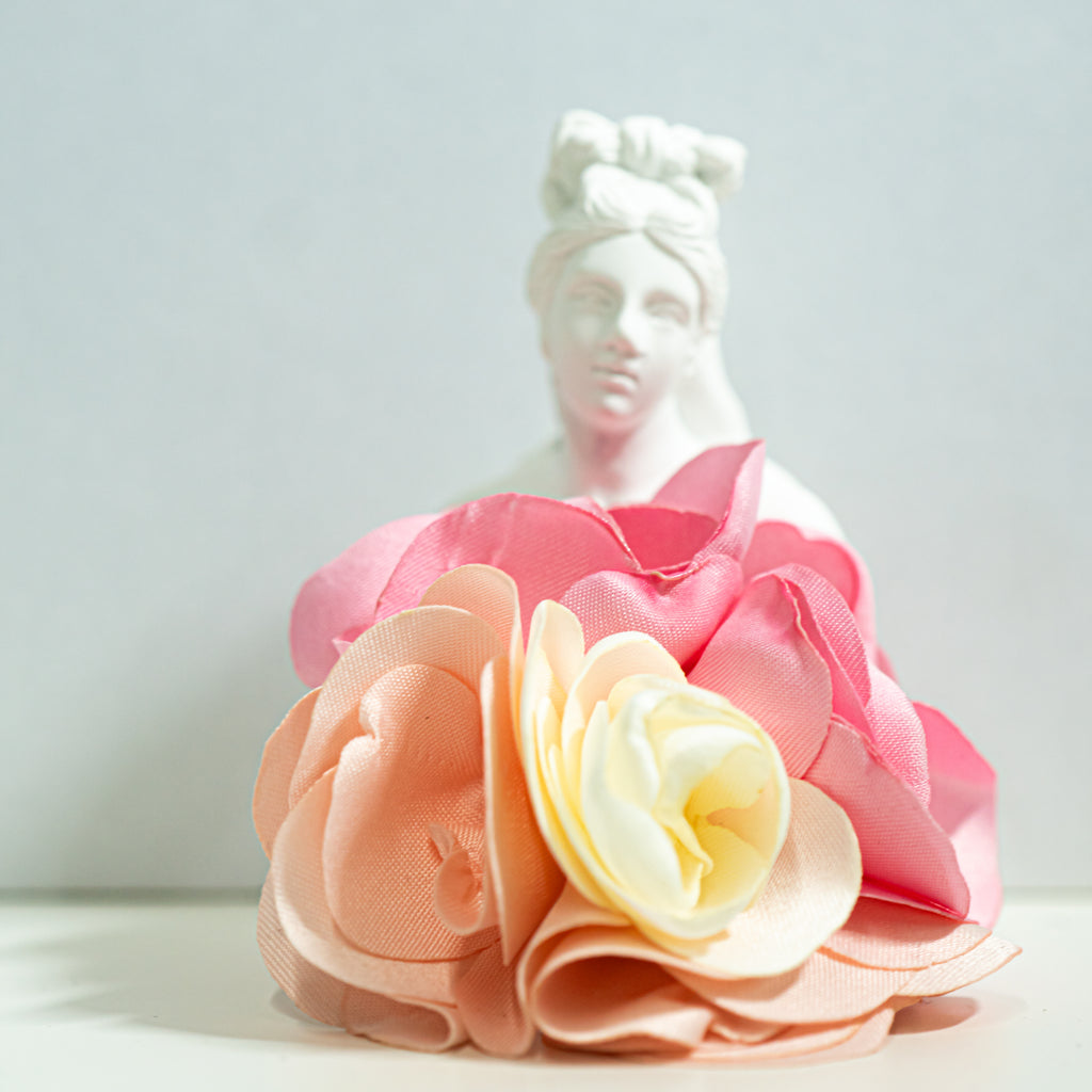 Layered Rose Fabric Brooch