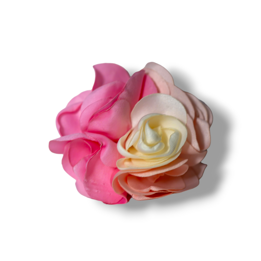 Layered Rose Fabric Brooch