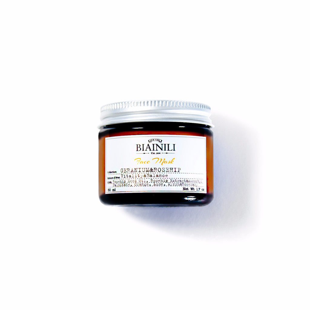 Geranium & Rosehip Petals Instant Brigntening Face Mask - BIAINILI