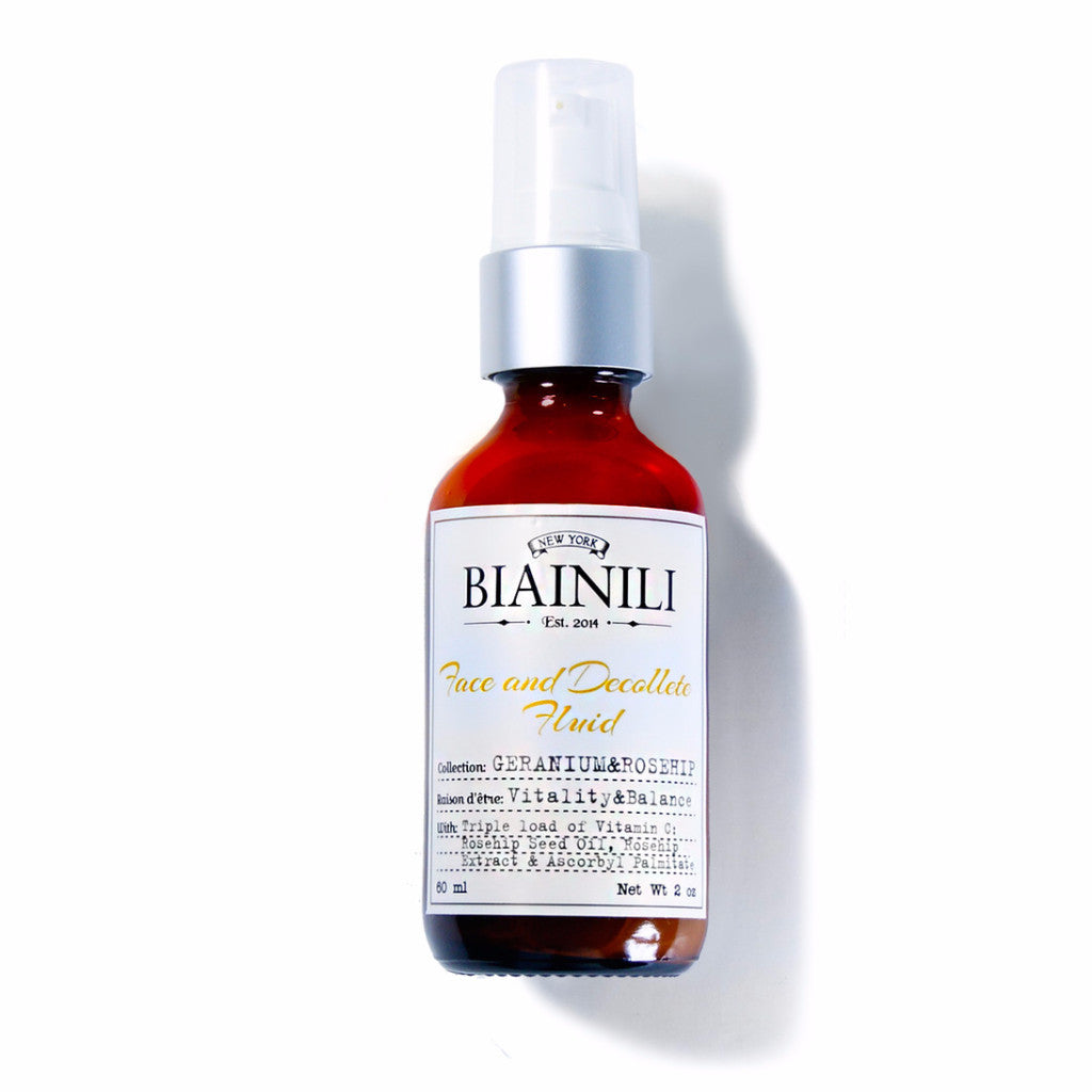 Geranium & Rosehip Face & Decolette Brightening Fluid - BIAINILI